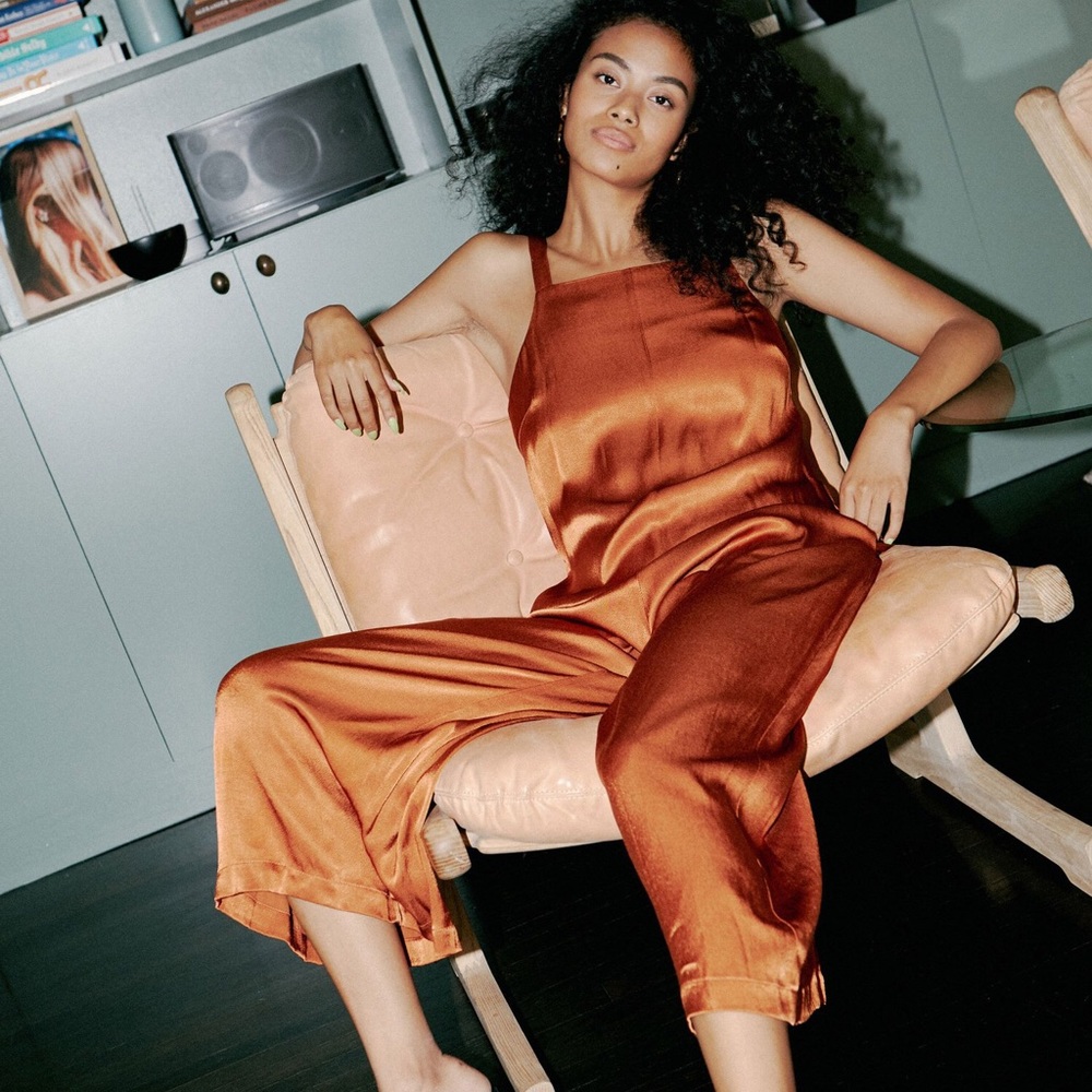 Whimsy and Row Isabella Jumpsuit in Rust
